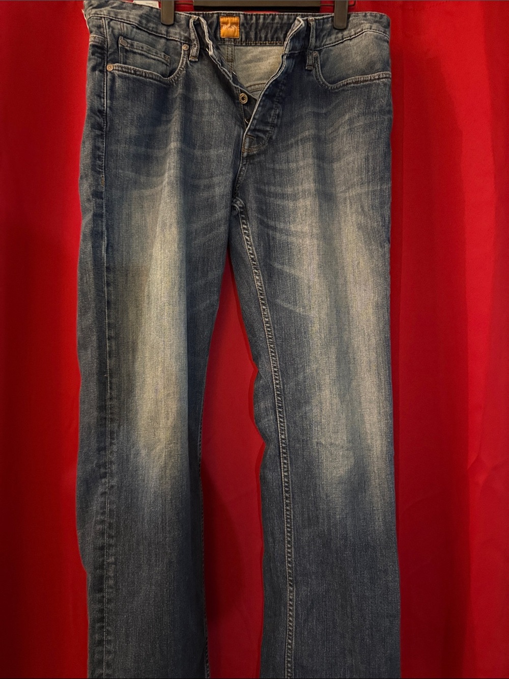 Hugo Boss Men's Relaxed Blue Denim Jeans.